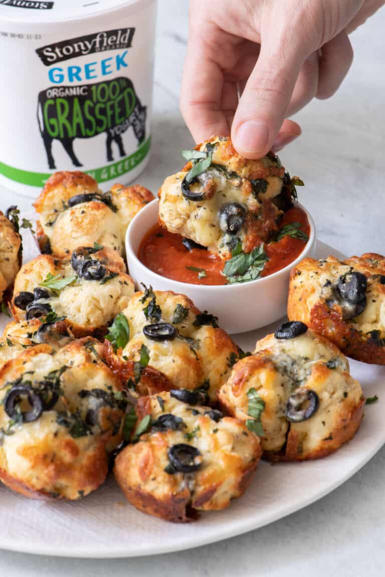 Easy Pizza Bites {TwoIngredient Dough!) FeelGoodFoodie