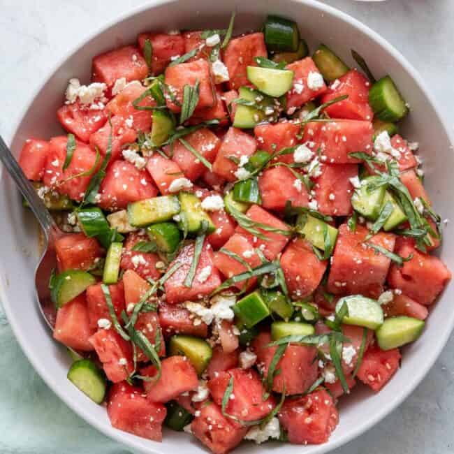 Watermelon Cucumber Salad.