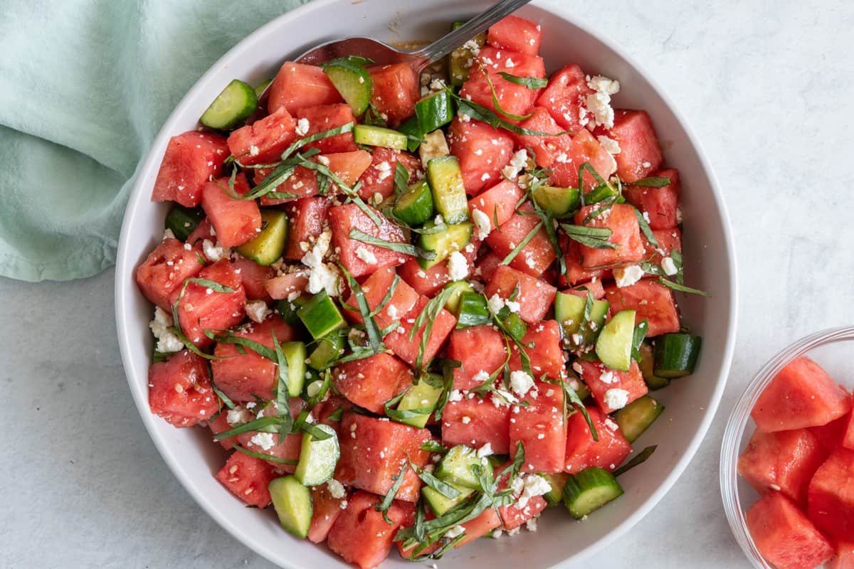 Watermelon Cucumber Salad.