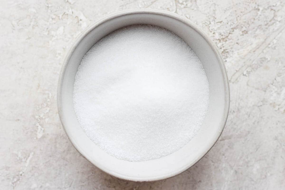 Table salt in a bowl