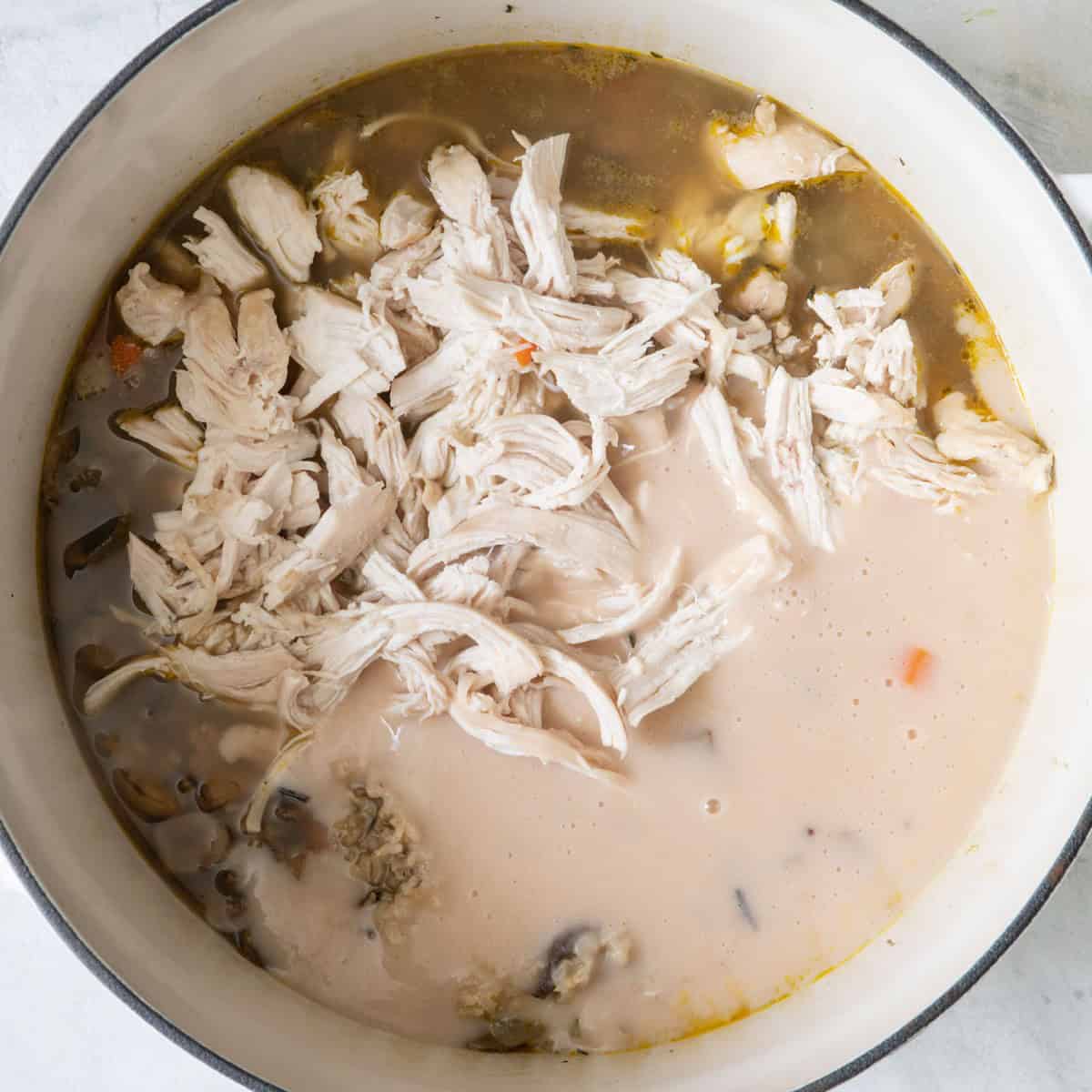 White bean mix added on top.