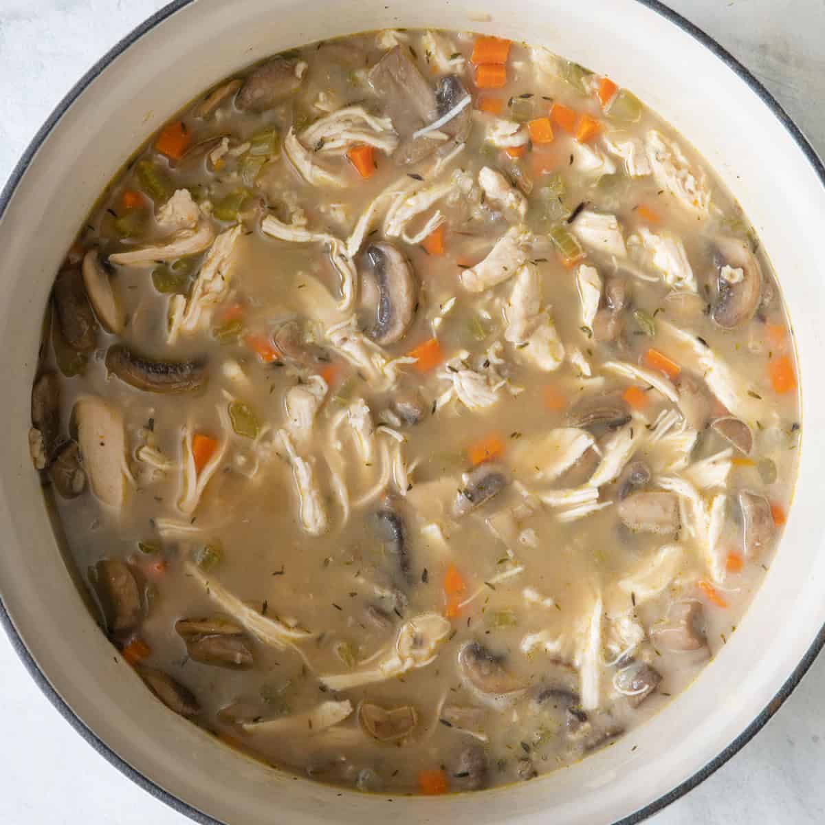 Soup after fully cooked.