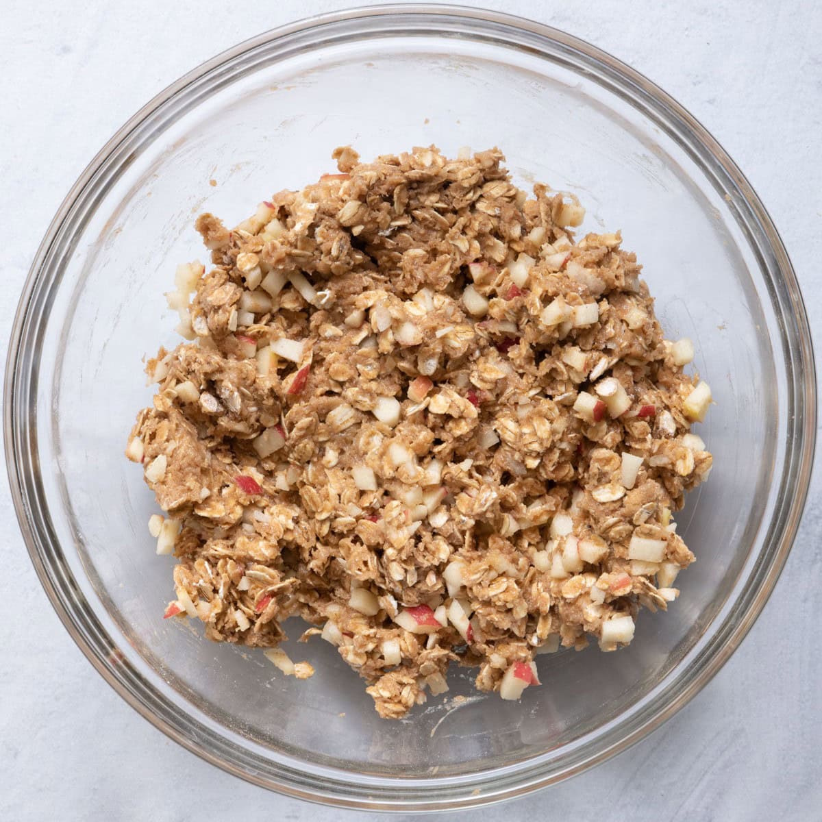 Apple chunks mixed in.