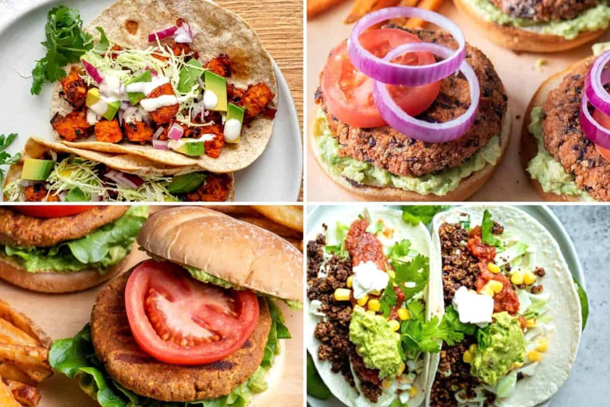 Roundup section image of collected burger and taco recipes.