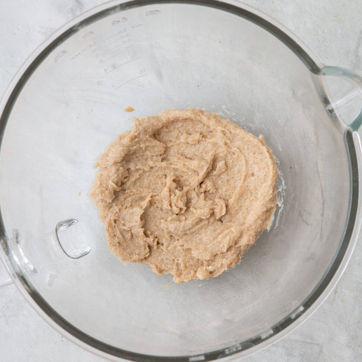 Butter, brown sugar and regular sugar creamed.