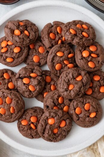 Dark Chocolate Halloween Cookies.