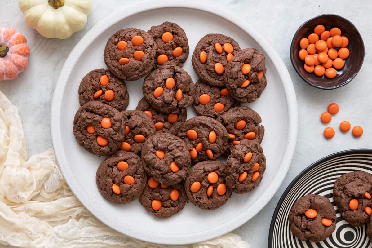 Dark Chocolate Halloween Cookies.