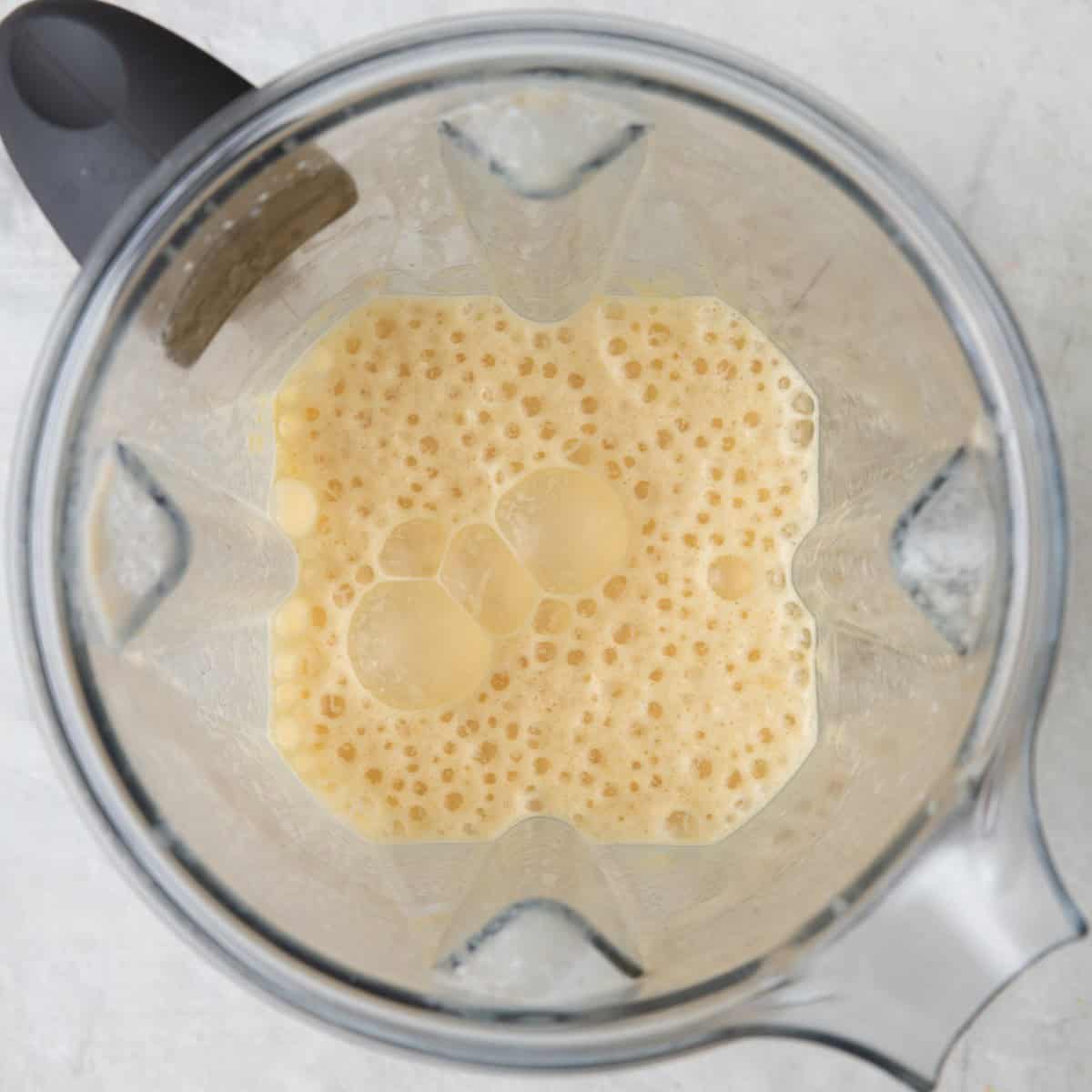 After blended with coffee.