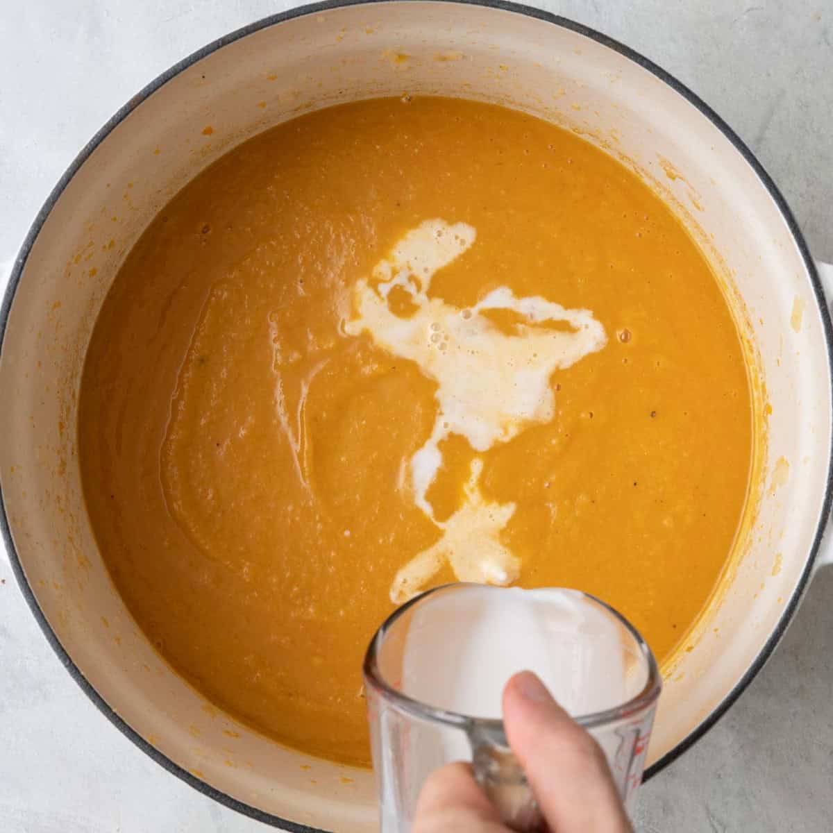 Coconut milk added in.