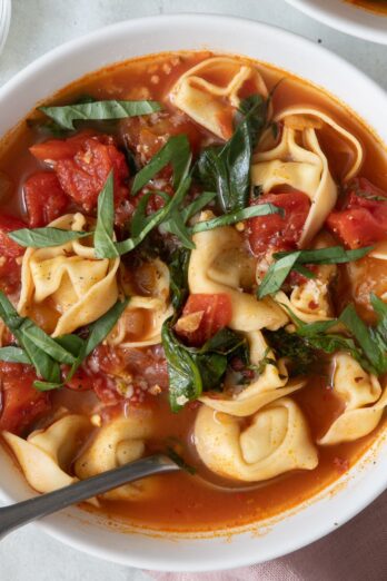 Spinach Tortellini Soup.