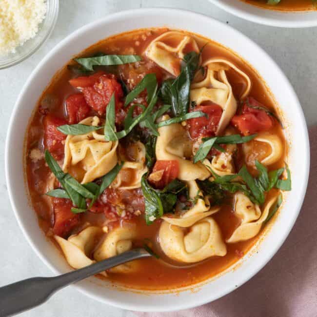 Spinach Tortellini Soup.