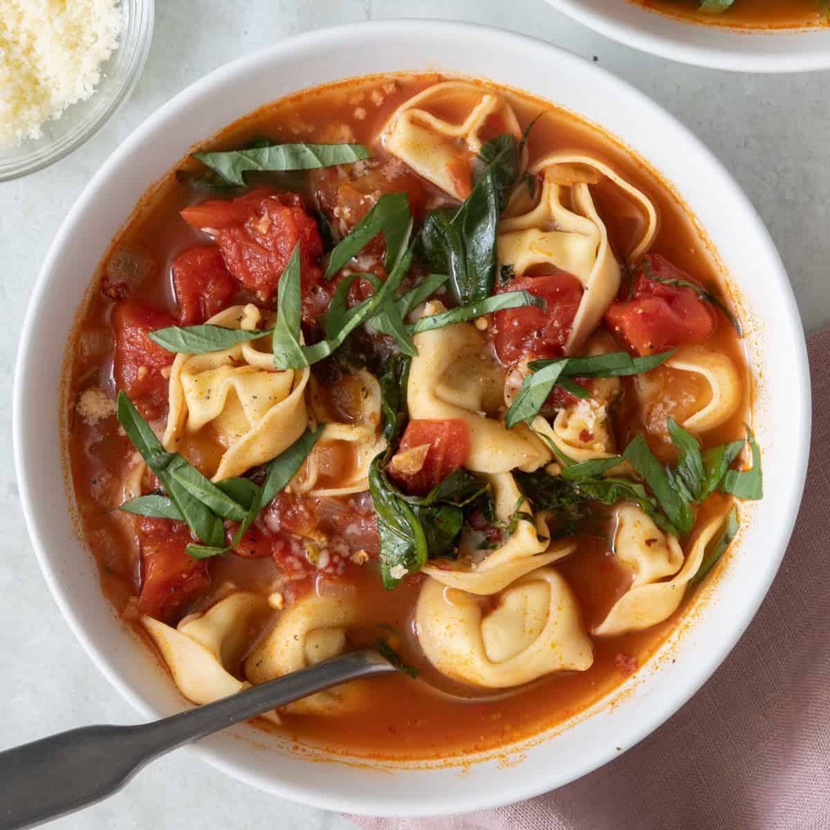 Spinach Tortellini Soup.