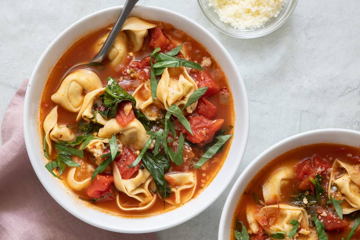 Spinach Tortellini Soup.