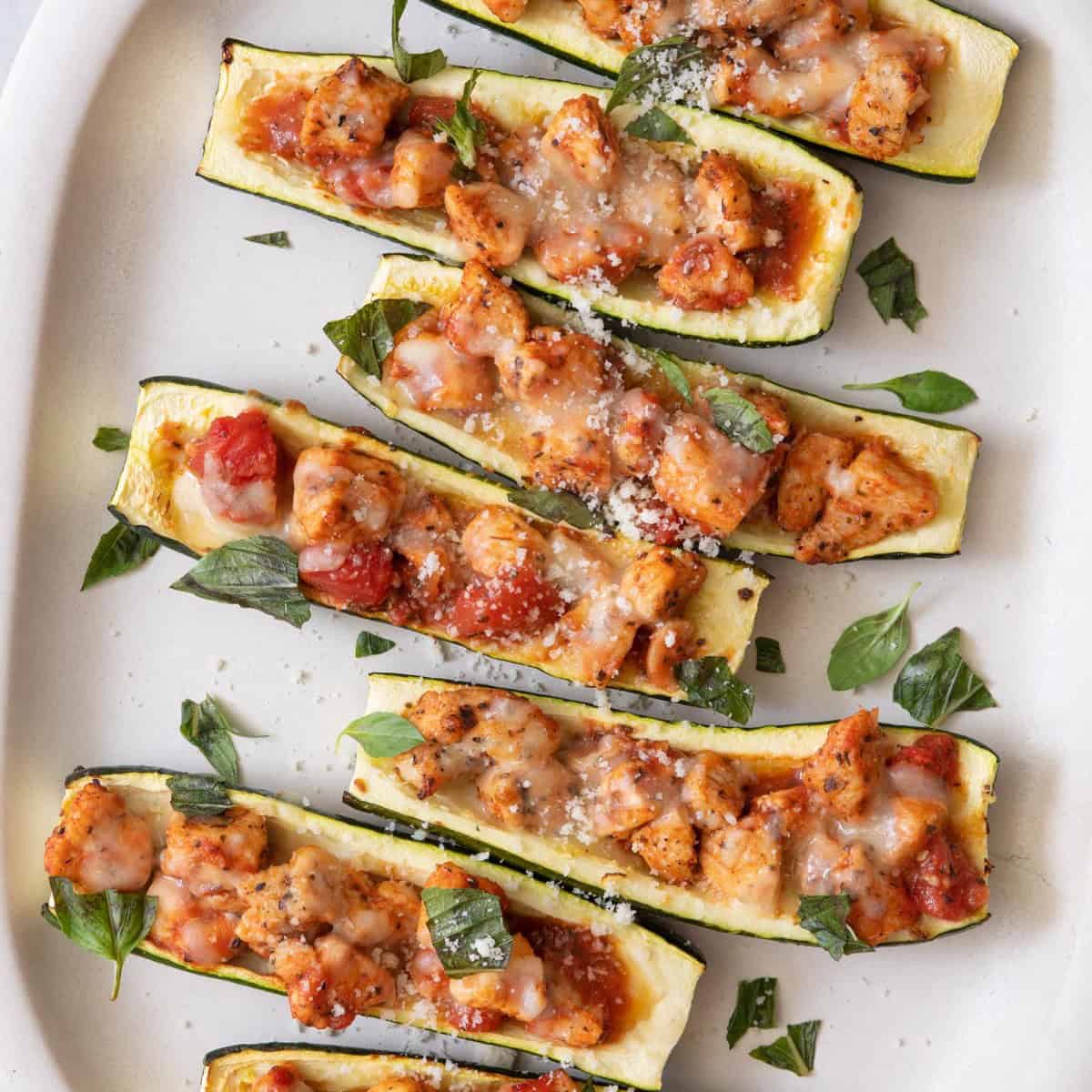 Stuffed Zucchini Boat Recipe with Chicken