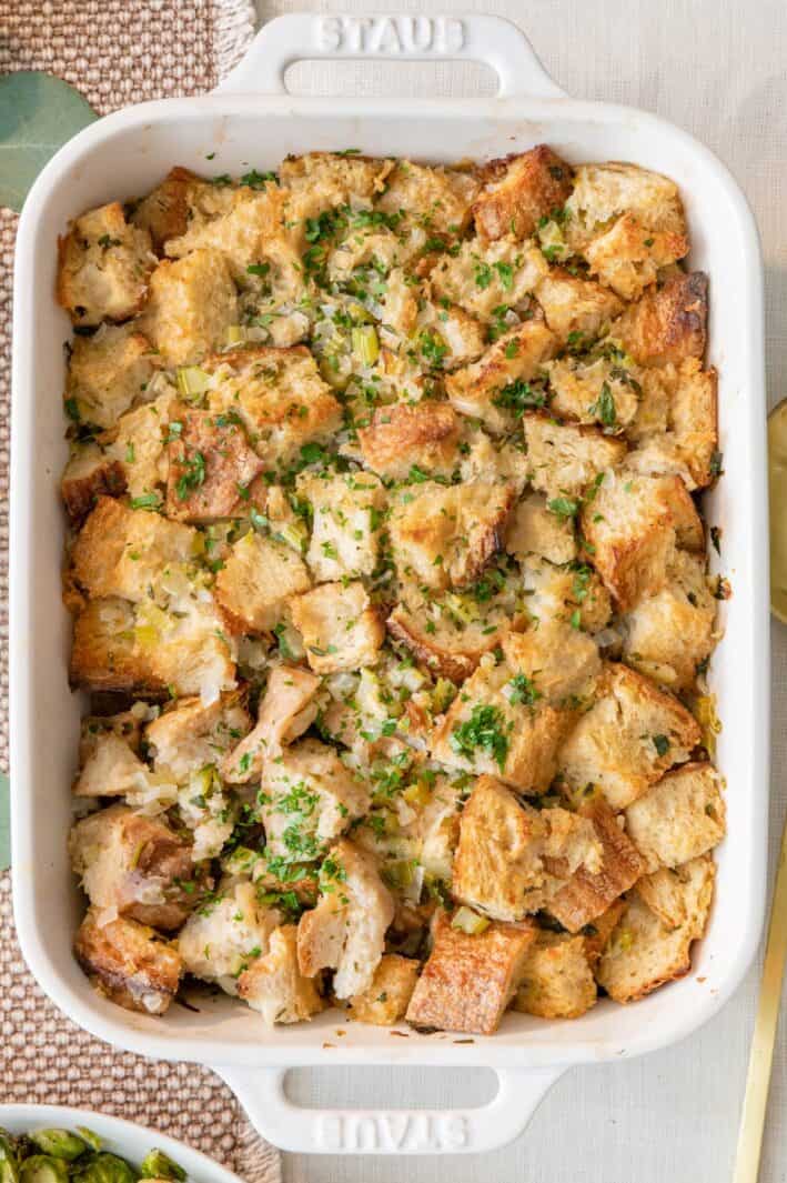 Thanksgiving Sourdough Stuffing {outside Of Turkey} - Feel Good Foodie