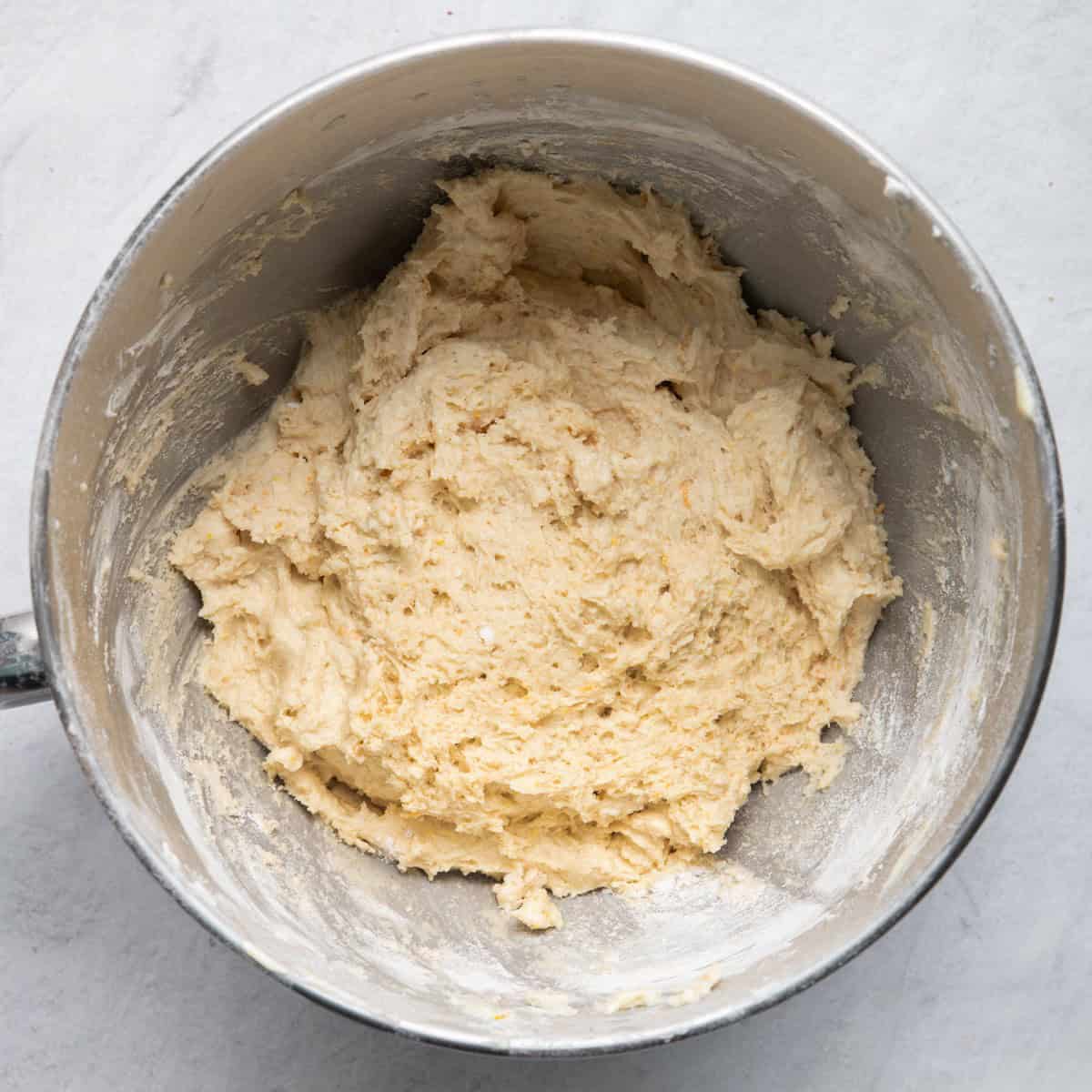 Flour mixture added.