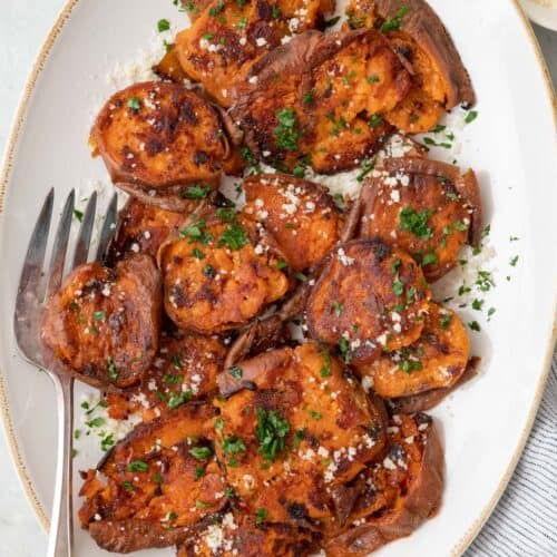 Smashed Sweet Potatoes.