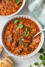 Beef Barley Soup {A Hug In A Bowl!} - FeelGoodFoodie