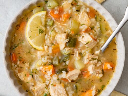 HEALTHY} Chicken Lemon Rice Soup Recipe - FeelGoodFoodie