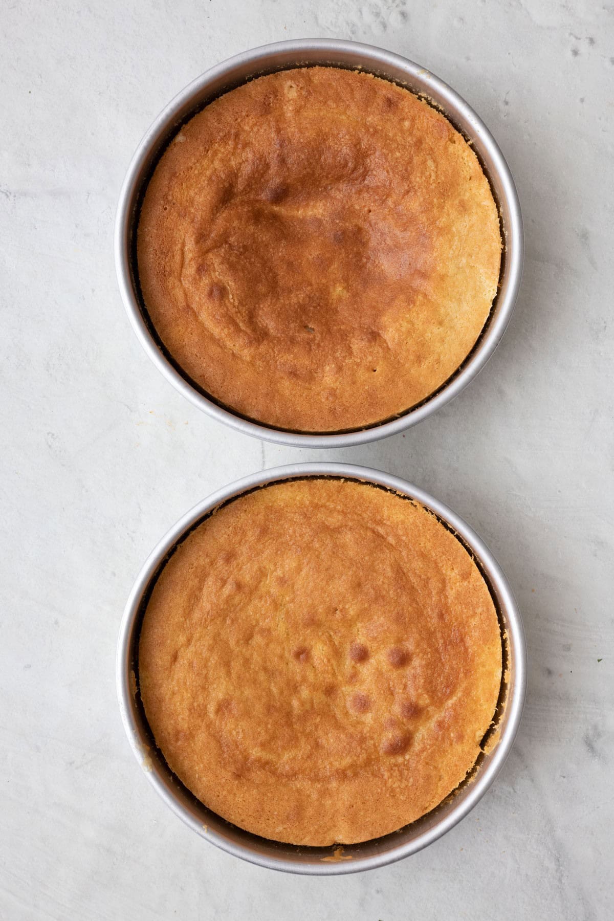 Cake pans after baked.