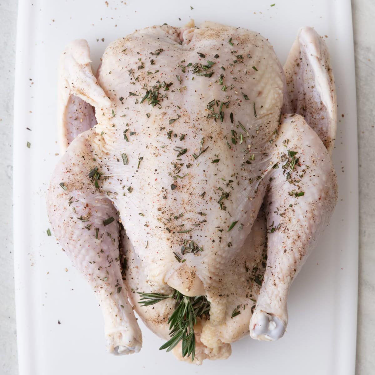 Salt, pepper, and additional rosemary added on top.