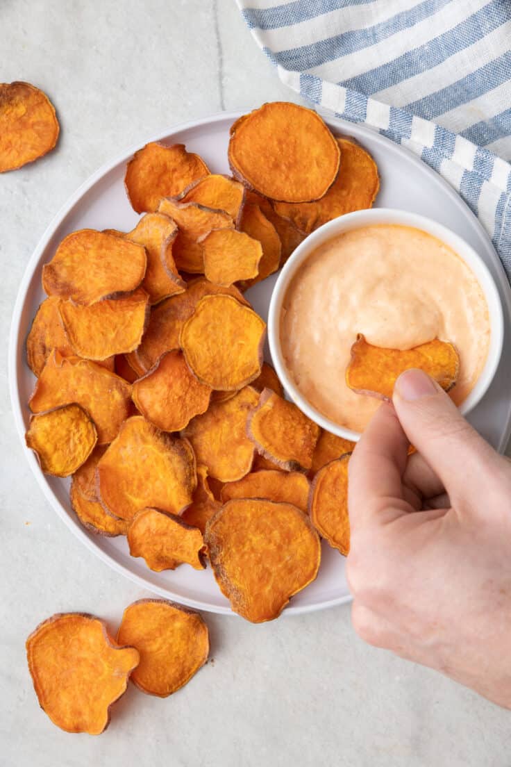 Baked Sweet Potato Chips {extra Crispy} Feel Good Foodie