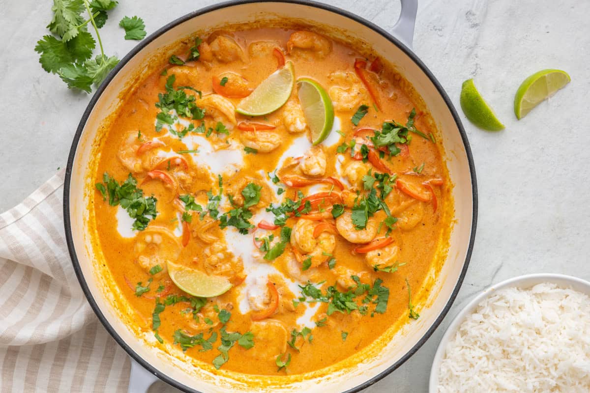 Red Coconut Shrimp Curry.