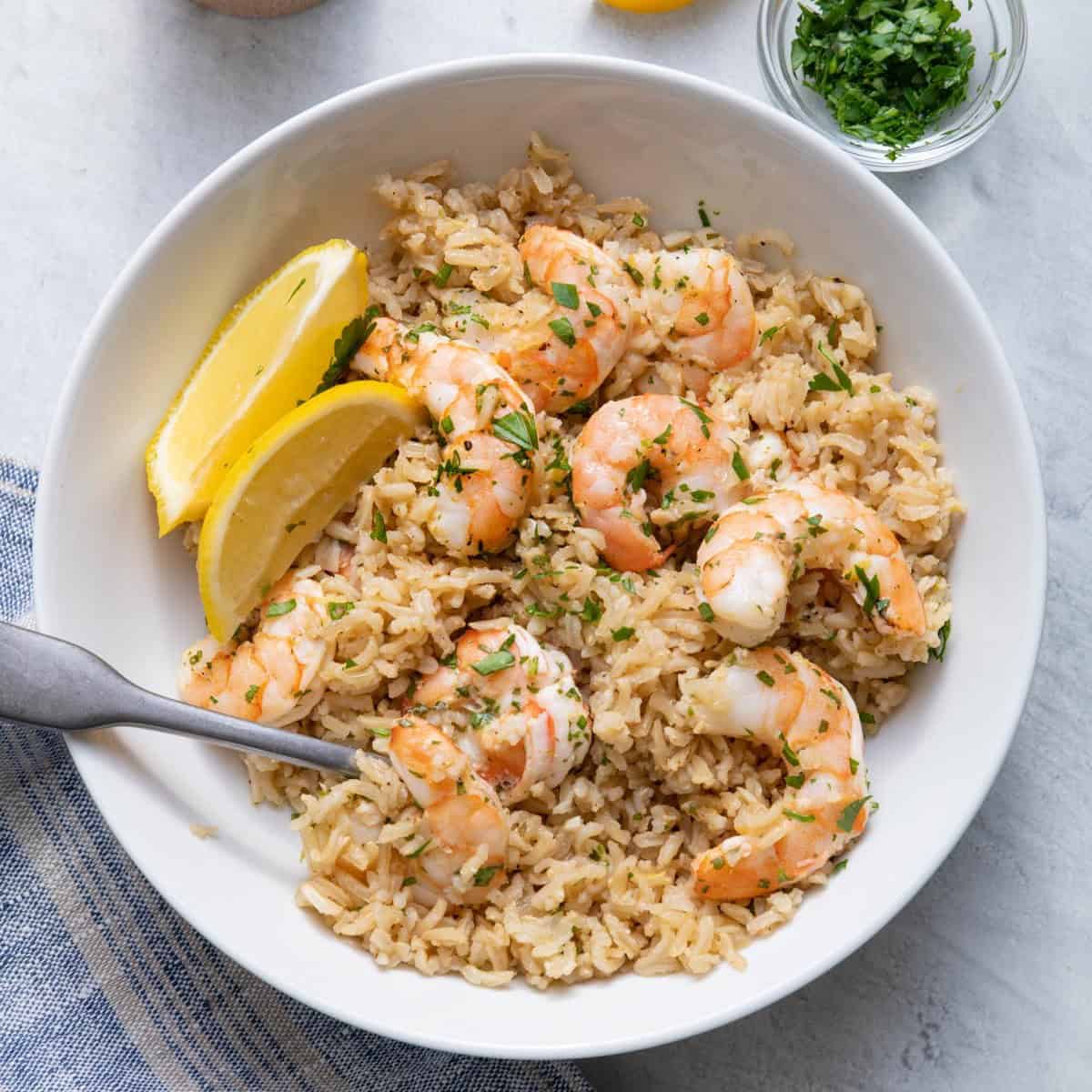 Lemon Herb Shrimp and Rice.