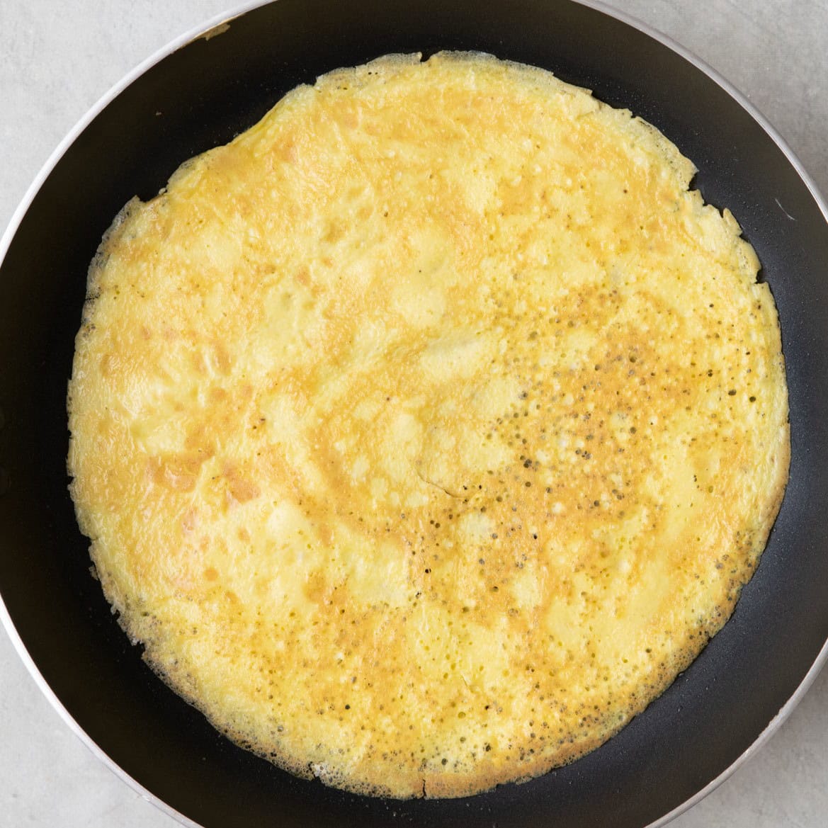 After flipping, fully cooked.