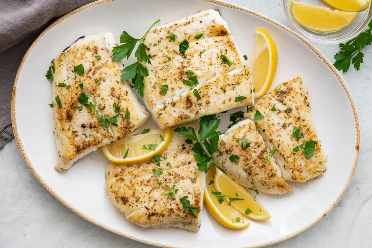 Pan Seared Halibut.