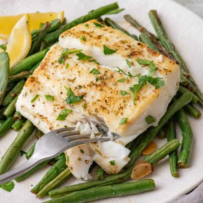 Pan Seared Halibut.