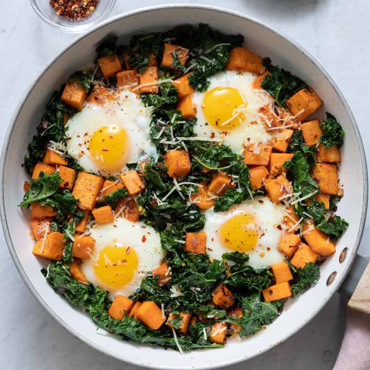 Sweet Potato Hash with Kale.