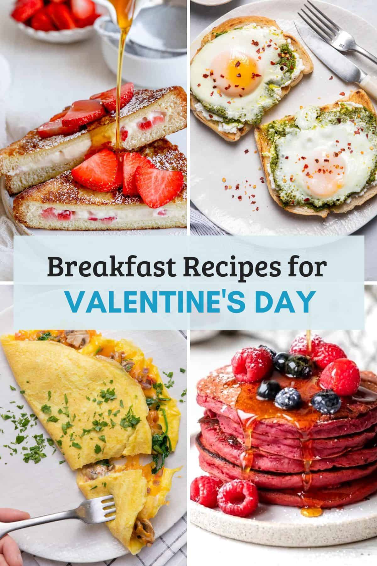 Round up featured image for Valentine's Day breakfast recipes.