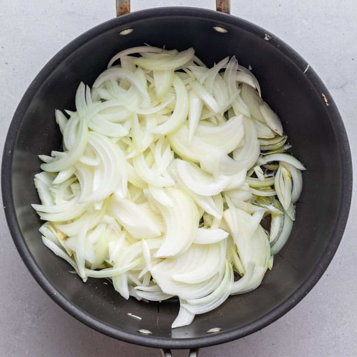 Onions in a pot.