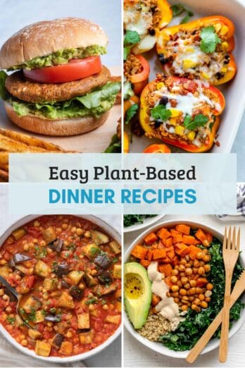 Featured image for easy plant based dinner recipes