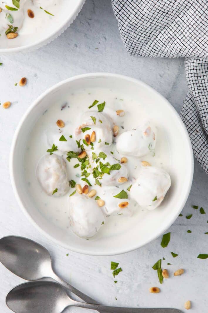 Shish Barak {Lebanese Dumplings in Yogurt} - Feel Good Foodie