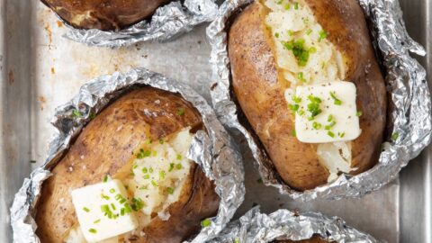 Grilled Baked Potatoes - FeelGoodFoodie