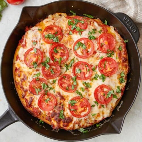 Easy Cast Iron Pizza Recipe (Ready in 10 Minutes!) - Averie Cooks
