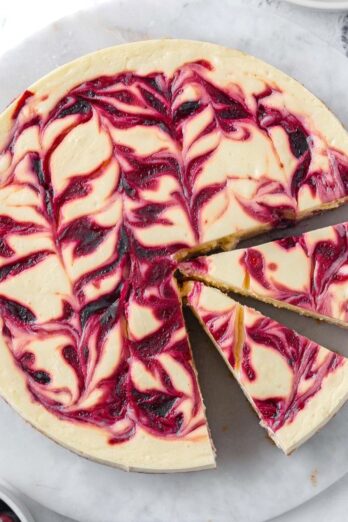 Cranberry Swirl Cheesecake.