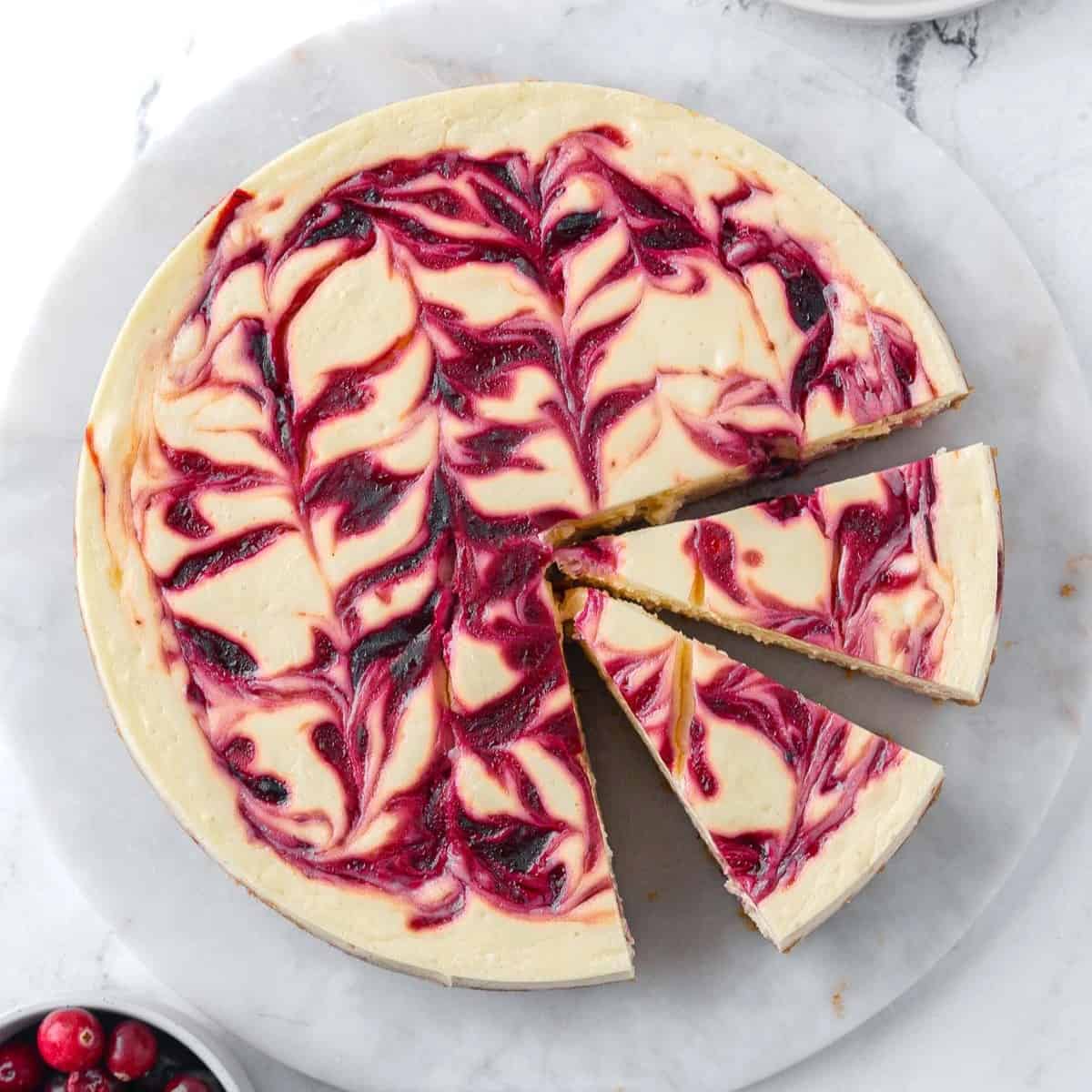 Cranberry Swirl Cheesecake.