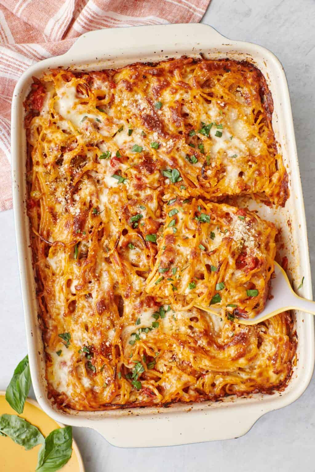 Easy Baked Spaghetti {With Dry Pasta!} - Feel Good Foodie