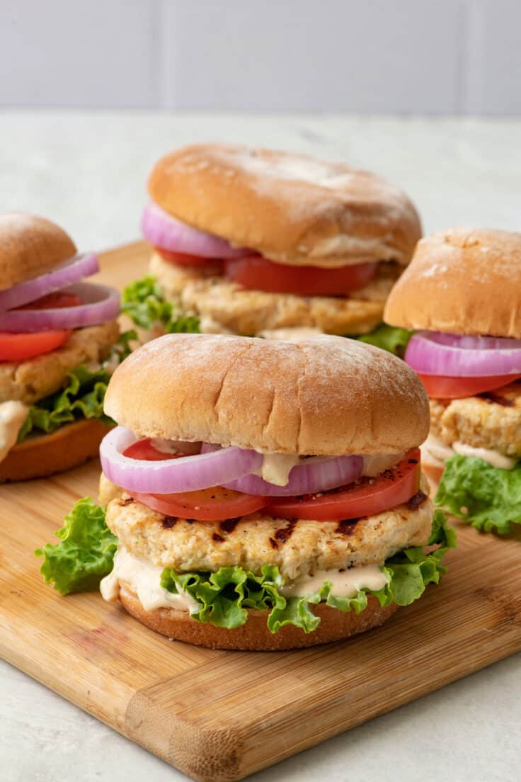 Super Juicy Grilled Chicken Burgers - Feel Good Foodie