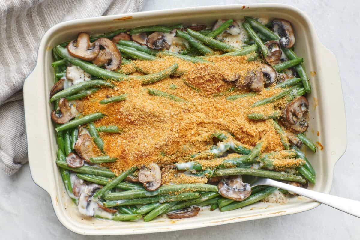 Green Bean Casserole {No Canned Soup!} - Feel Good Foodie