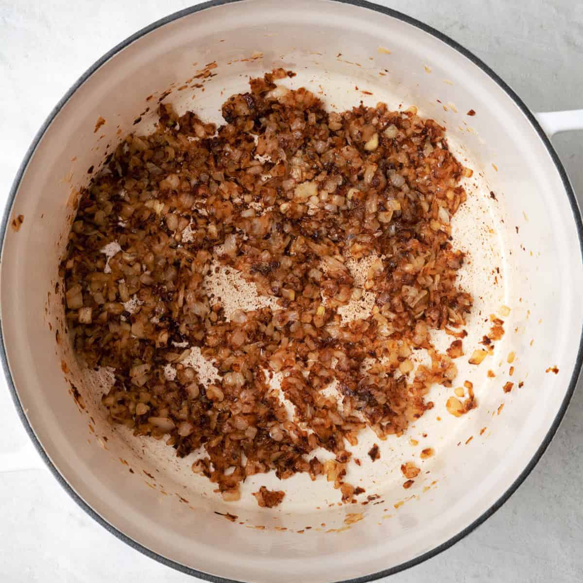 Onions after caramelizing for 25 minutes.