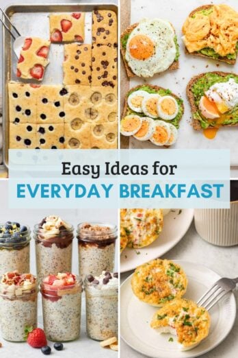 Collage of images for everyday breakfast recipes to try