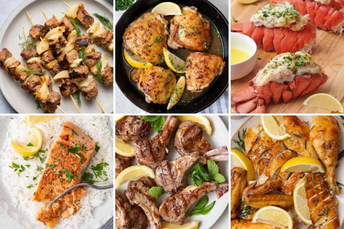 4 image collage of main dish recipes.