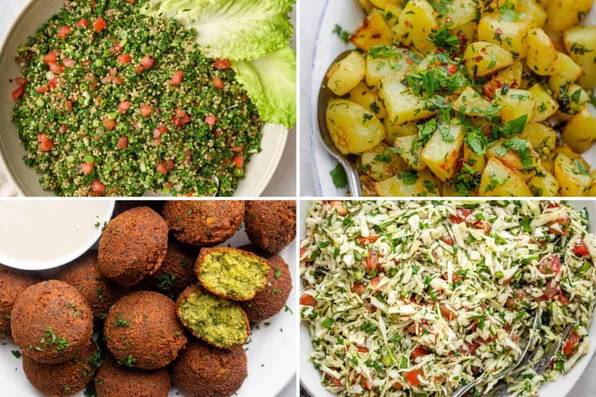 Roundup section image of collected vegetarian Lebanese recipes.
