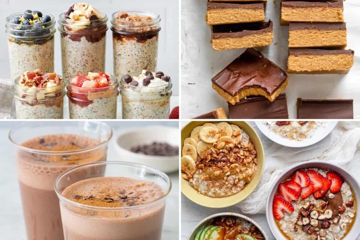 5 image collage of different oatmeal recipes.