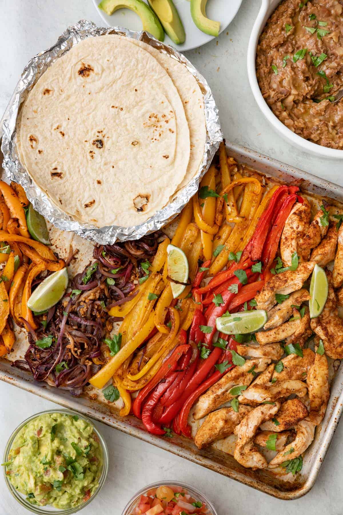 Skillet Chicken Fajitas Recipe with Homemade Tortillas