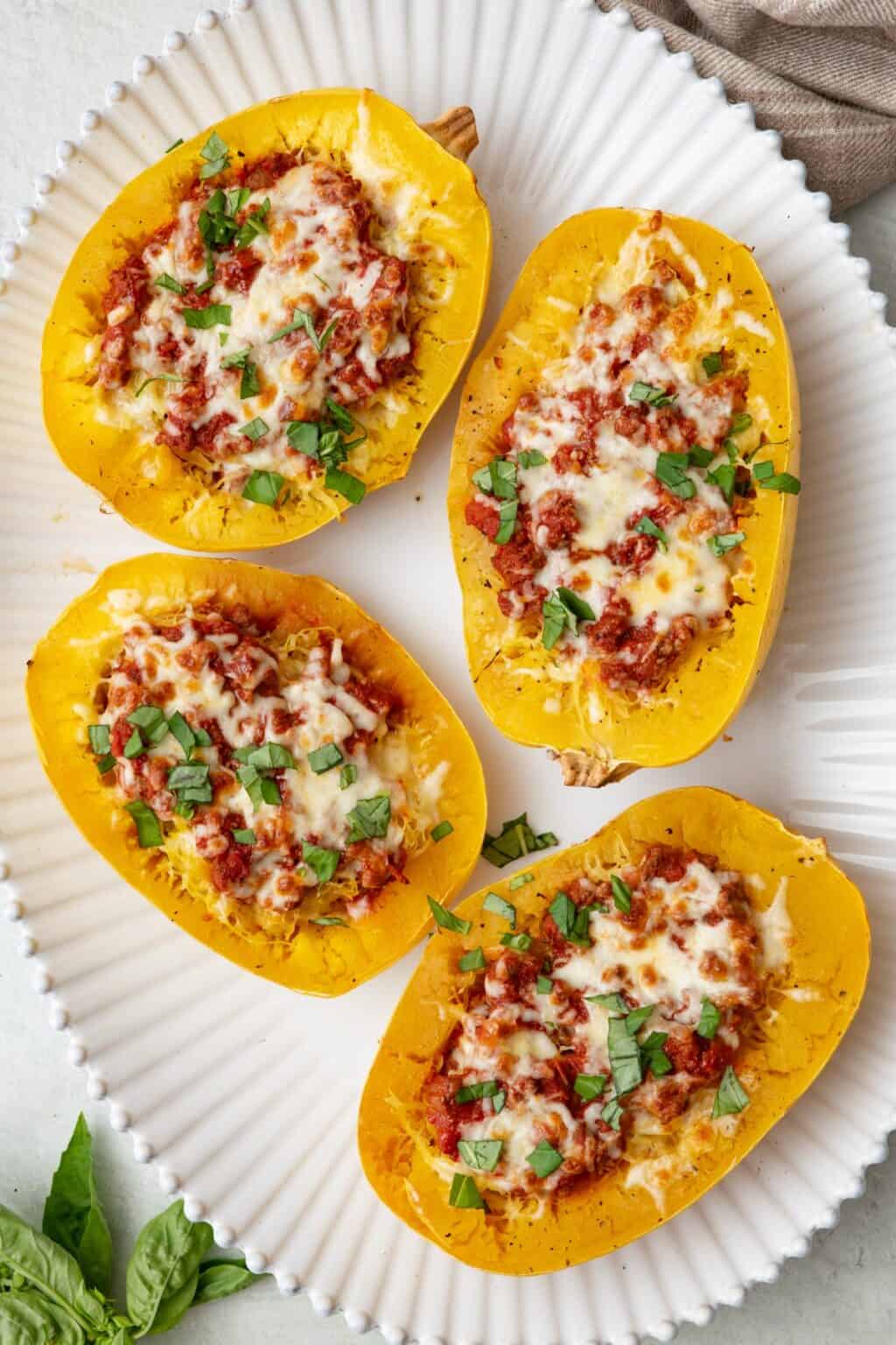 Baked Spaghetti Squash Lasagna Bowls - Feel Good Foodie